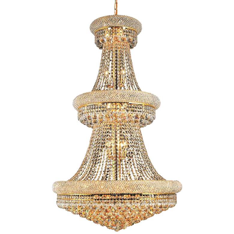 Luxury Modern Primo Wide Gold Crystal Chandelier for High Ceiling Foyer & Staircase - ChromeJoyfuzzy