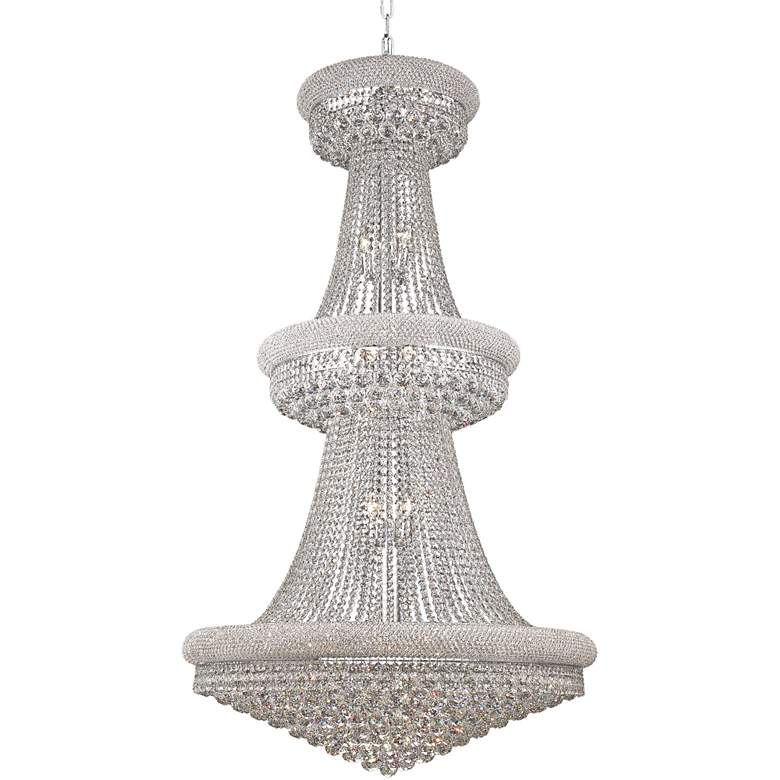 Luxury Modern Primo Wide Gold Crystal Chandelier for High Ceiling Foyer & Staircase - ChromeJoyfuzzy