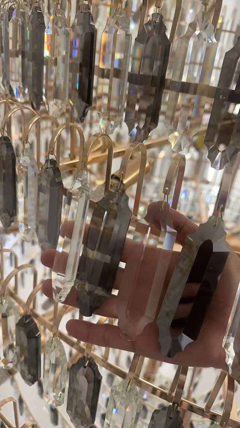 Luxury Multi - tiered Honeycomb Crystal Chandelier for High Ceiling - D23.6"*H35.4"/16 Lights/23 kgGoldWarm LightJoyfuzzy