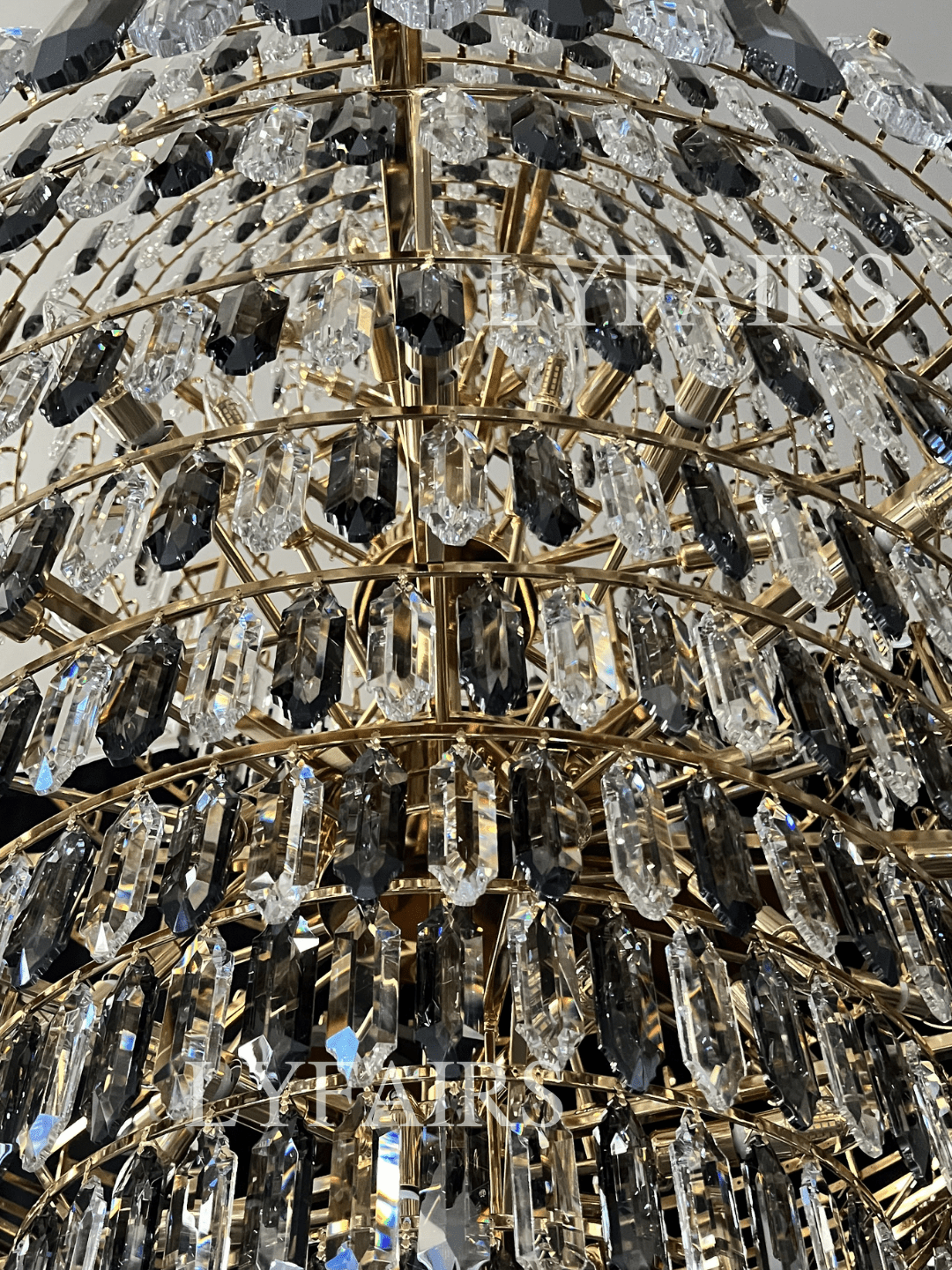 Luxury Multi - tiered Honeycomb Crystal Chandelier for High Ceiling - D23.6"*H35.4"/16 Lights/23 kgGoldWarm LightJoyfuzzy