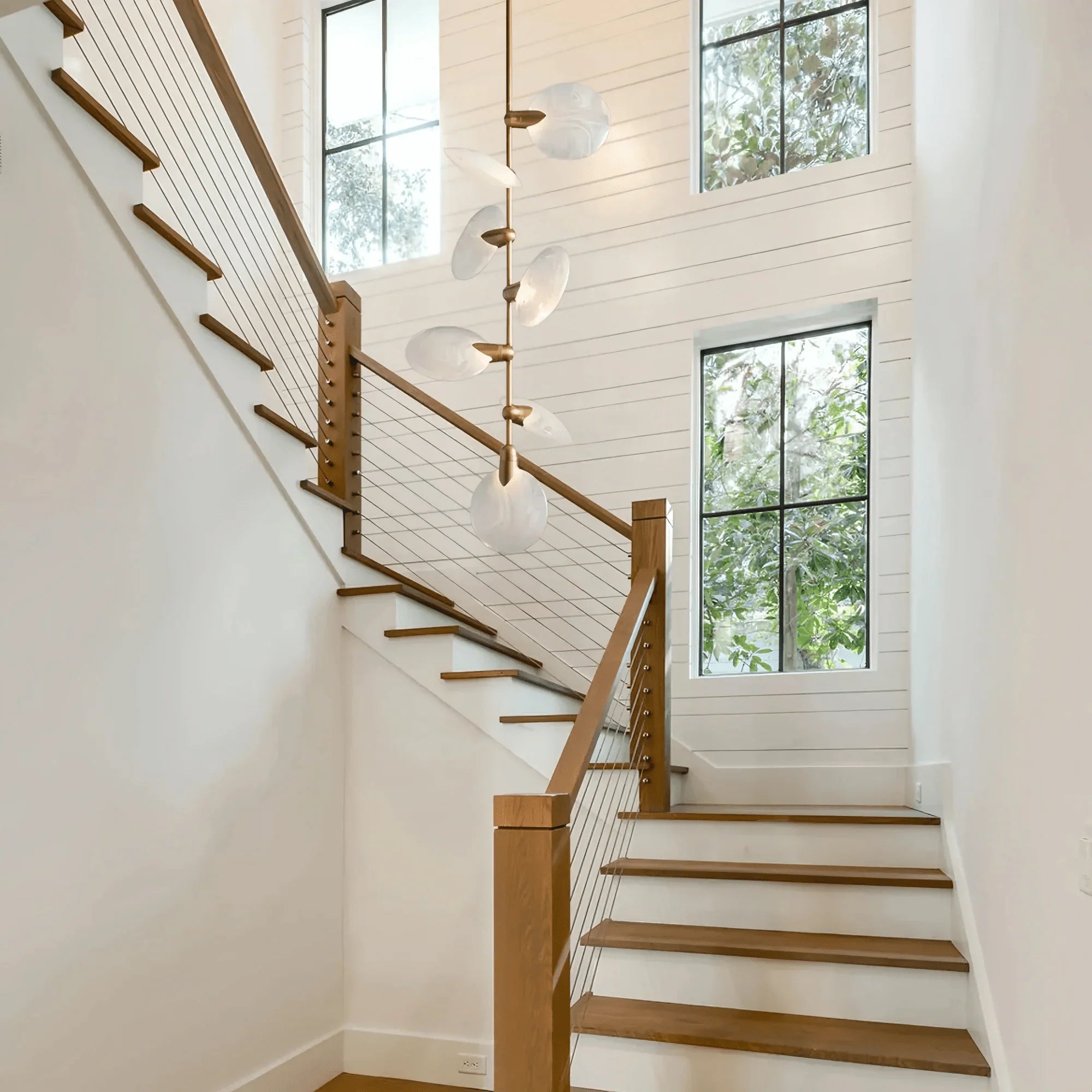 Lyla Pendant Modern Alabaster Pendant for Staircase Foyer - Joyfuzzy