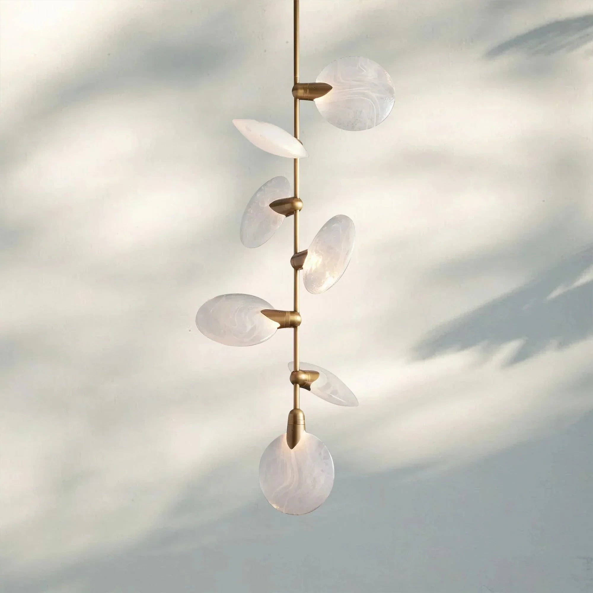 Lyla Pendant Modern Alabaster Pendant for Staircase Foyer - Joyfuzzy