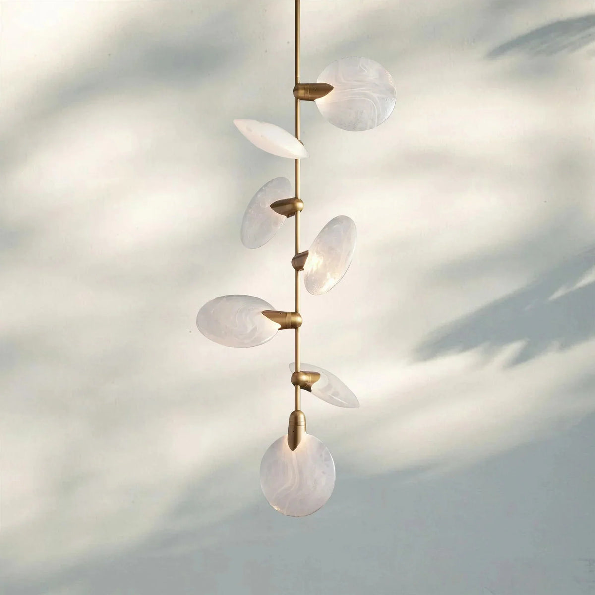 Lyla Pendant Modern Alabaster Pendant for Staircase Foyer - Joyfuzzy