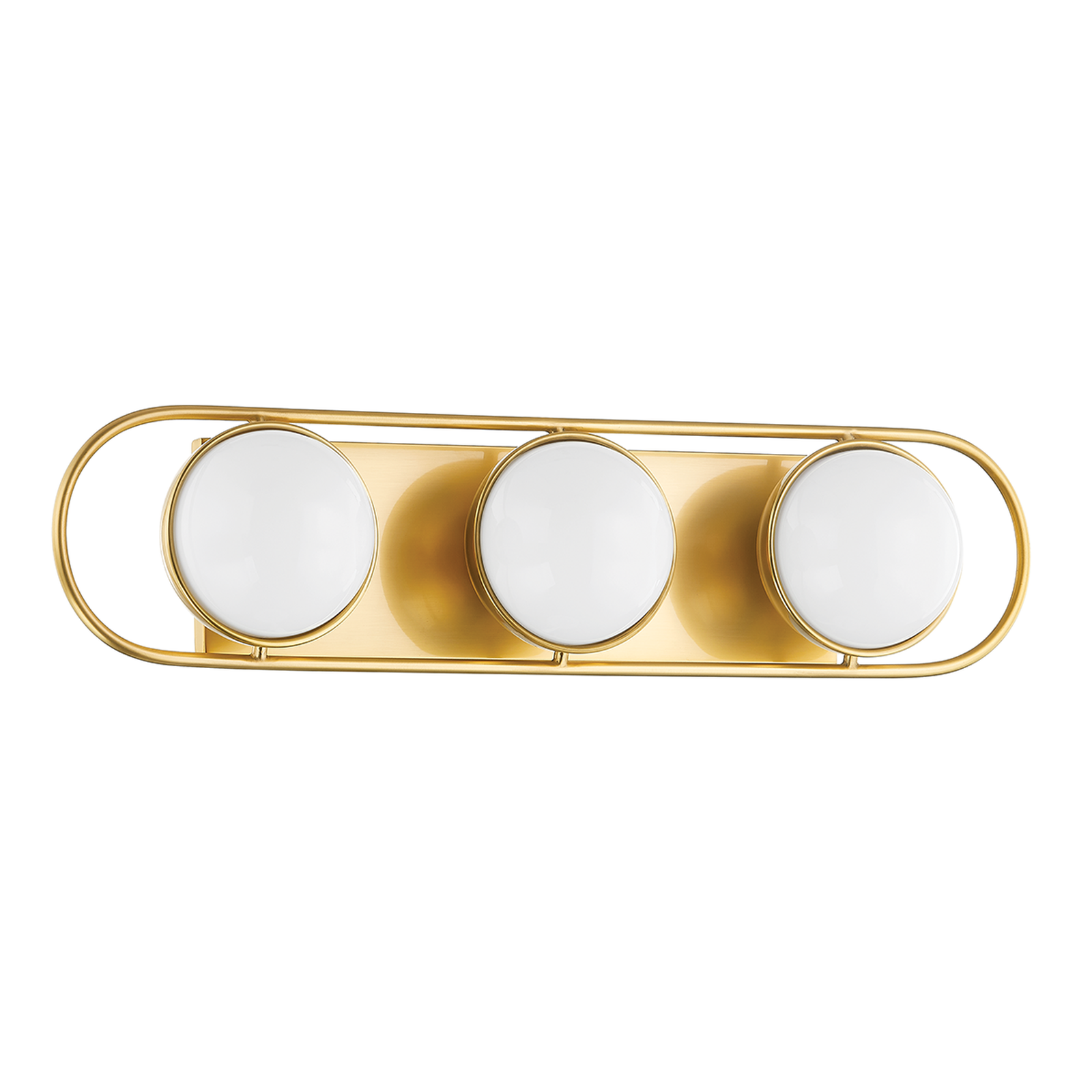 Lyra Aged Brass Globe Vanity Sconce