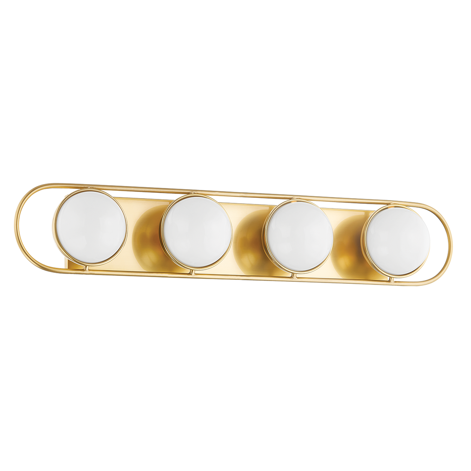 Lyra Aged Brass Globe Vanity Sconce