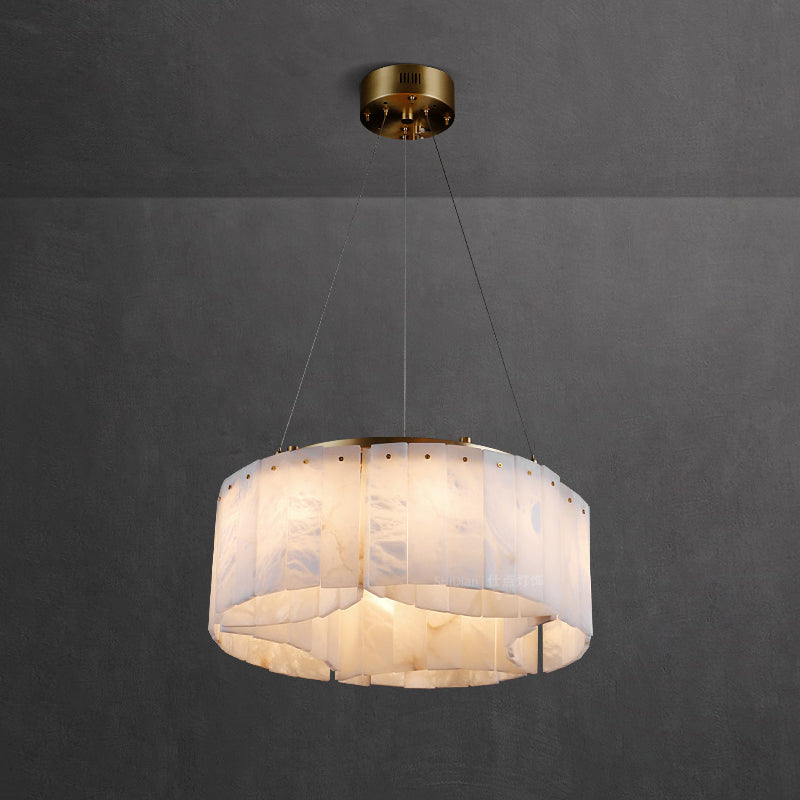 Lysander Modern Two- Tier Alabaster Chandelier Lighting