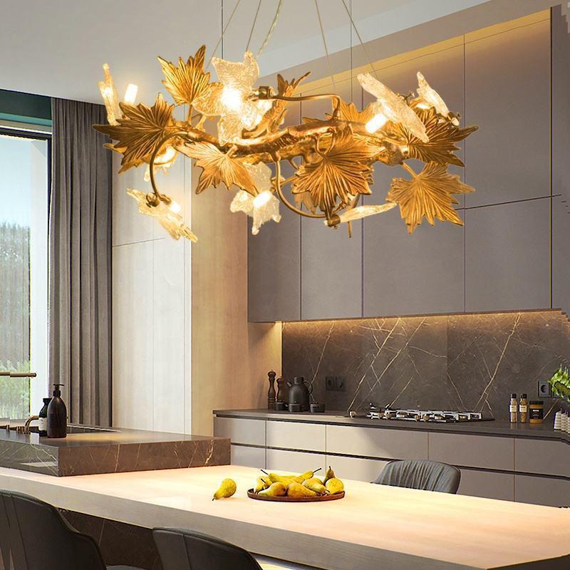 Maple Leaf Branch Chandelier - D60cm（D23½"）Joyfuzzy