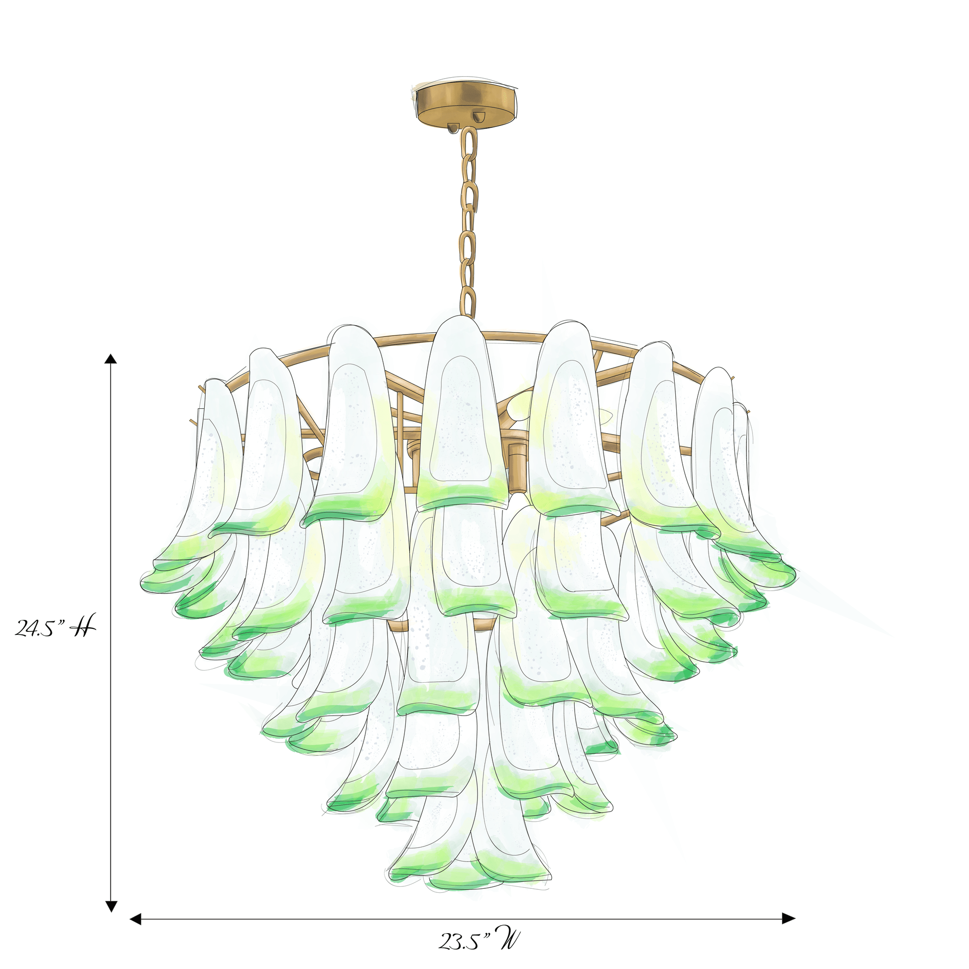 Marielle Mid Century Petal Chandelier - Joyfuzzy