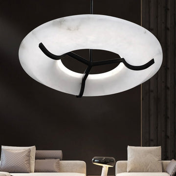 Maxine Modern Round Alabaster Dining Room Chandelier - 23.6" DJoyfuzzy