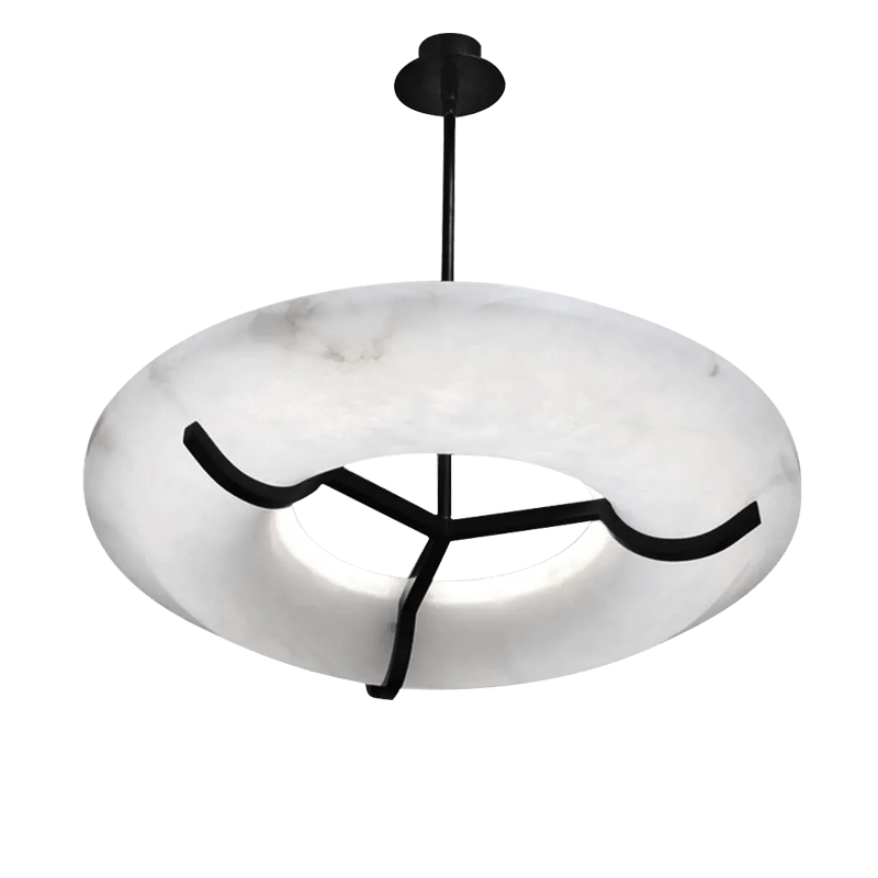 Maxine Modern Round Alabaster Dining Room Chandelier - 23.6" DJoyfuzzy