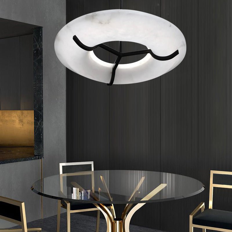 Maxine Modern Round Alabaster Dining Room Chandelier - 23.6" DJoyfuzzy