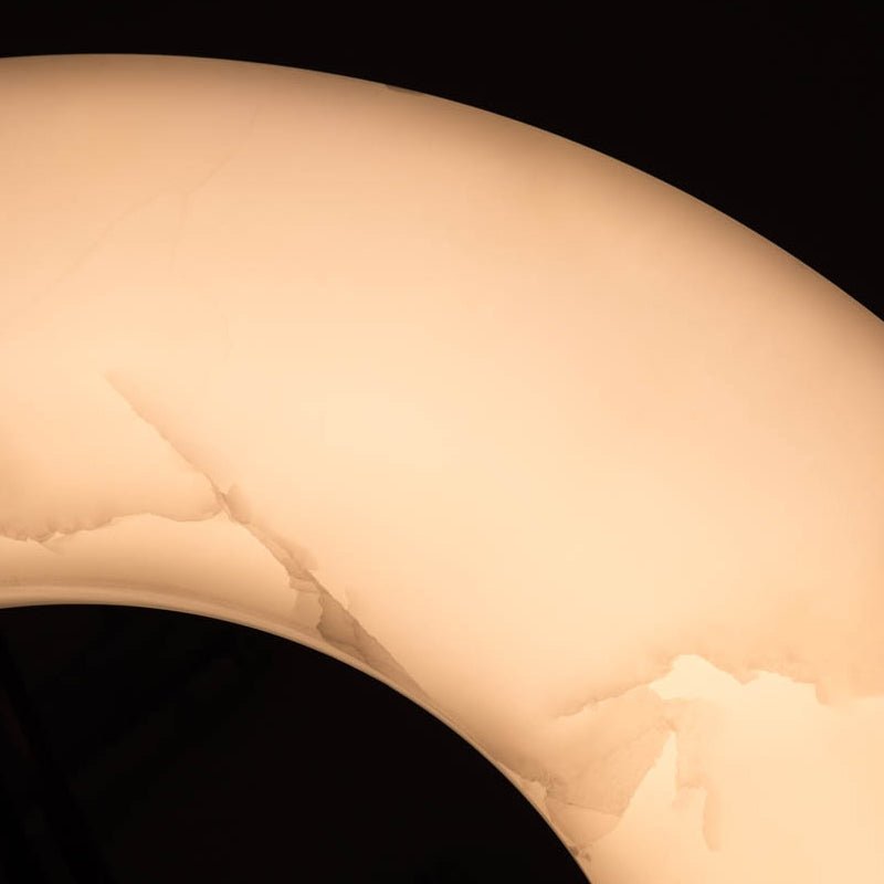 Maxine Modern Round Alabaster Plate Chandelier, Exquisite Illumination - 33.5" DJoyfuzzy
