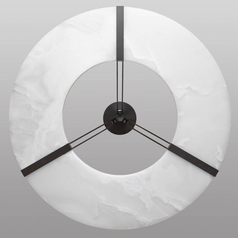 Maxine Modern Round Alabaster Plate Chandelier, Exquisite Illumination - 33.5" DJoyfuzzy