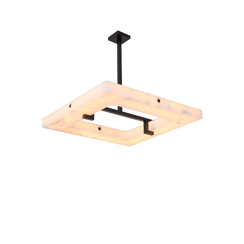 Maxine Modern Square Alabaster Living Room Chandelier - Joyfuzzy