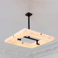 Maxine Modern Square Alabaster Living Room Chandelier - Joyfuzzy