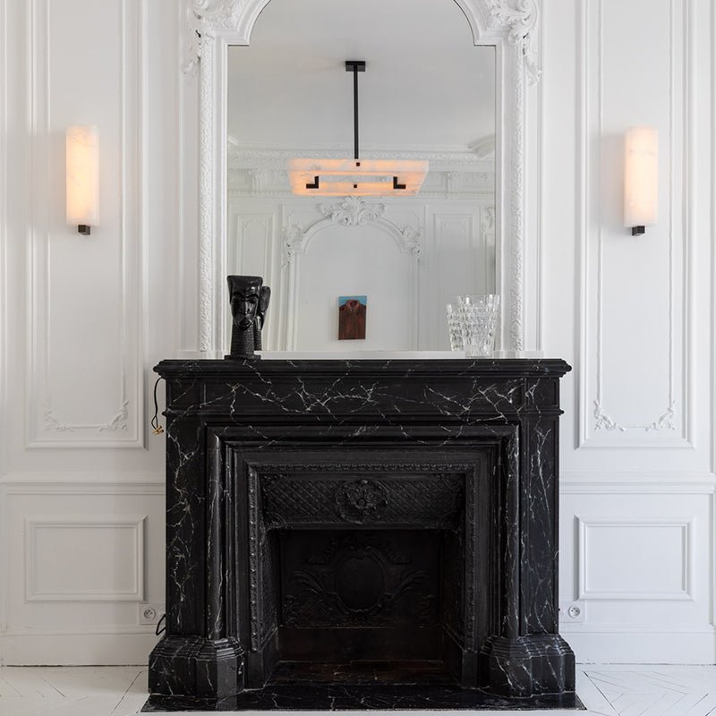 Maxine Modern Square Alabaster Living Room Chandelier - Joyfuzzy