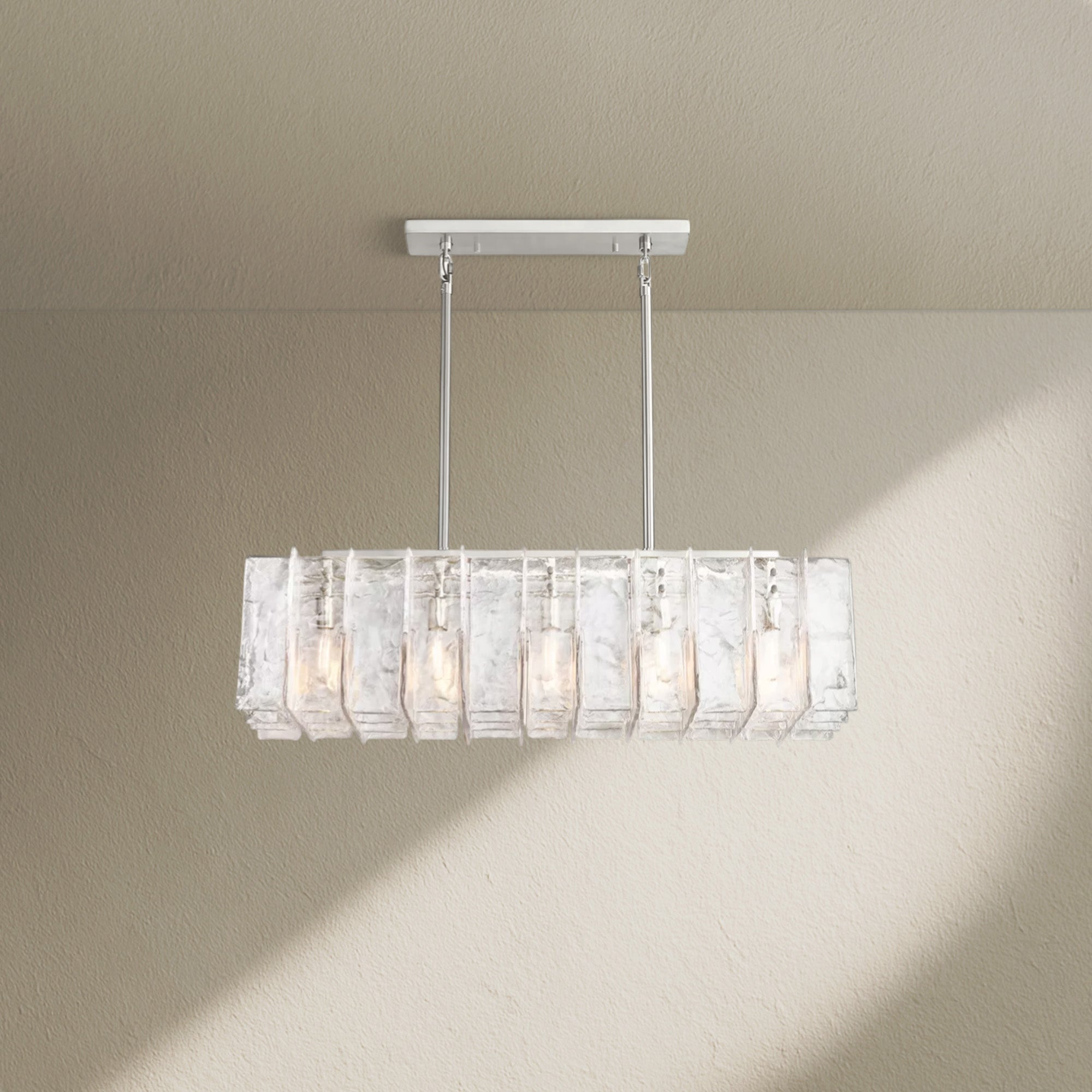 Lafz Clear Glass Rectangular Chandelier 49"67"