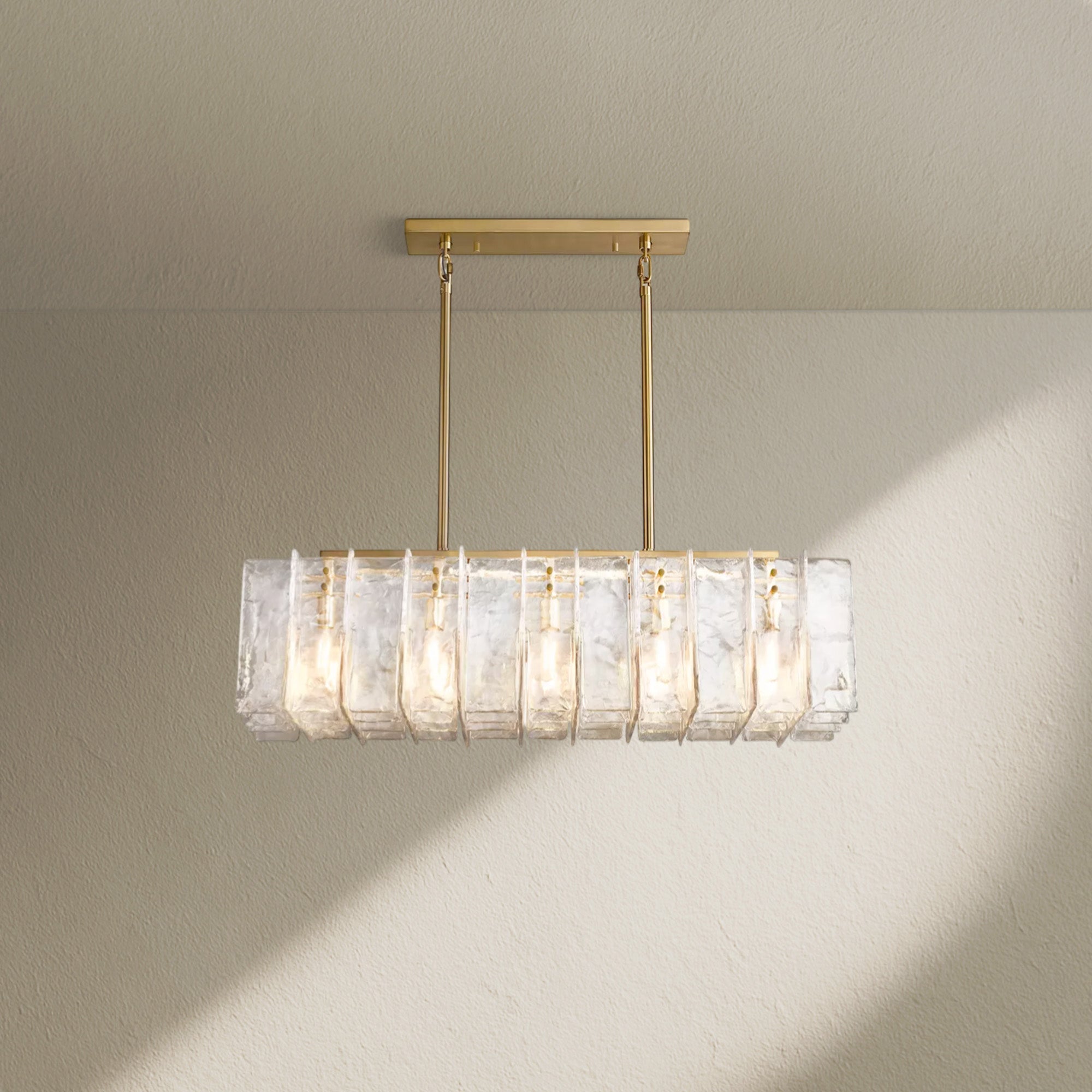 Lafz Clear Glass Rectangular Chandelier 49"67"