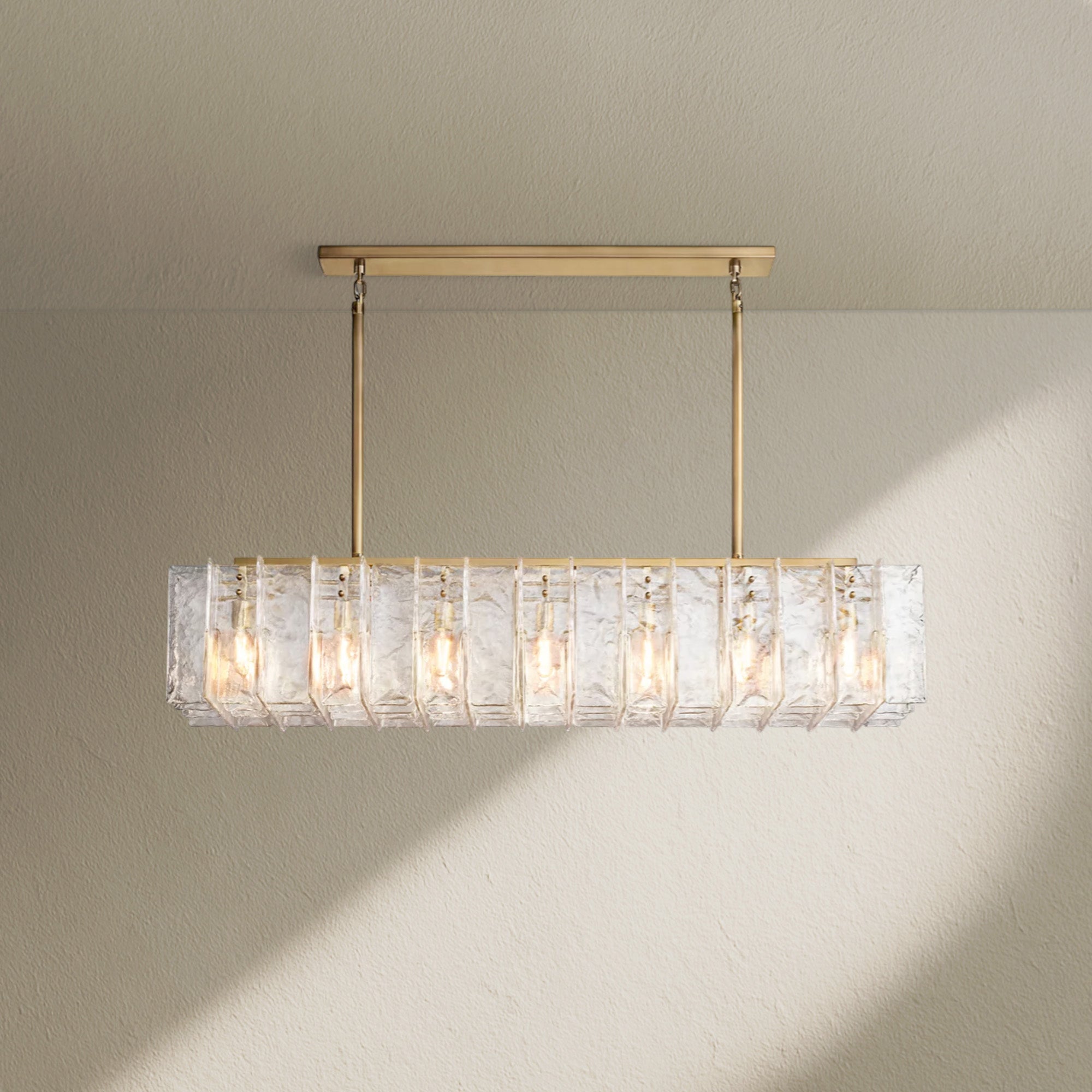 Lafz Clear Glass Rectangular Chandelier 49"67"