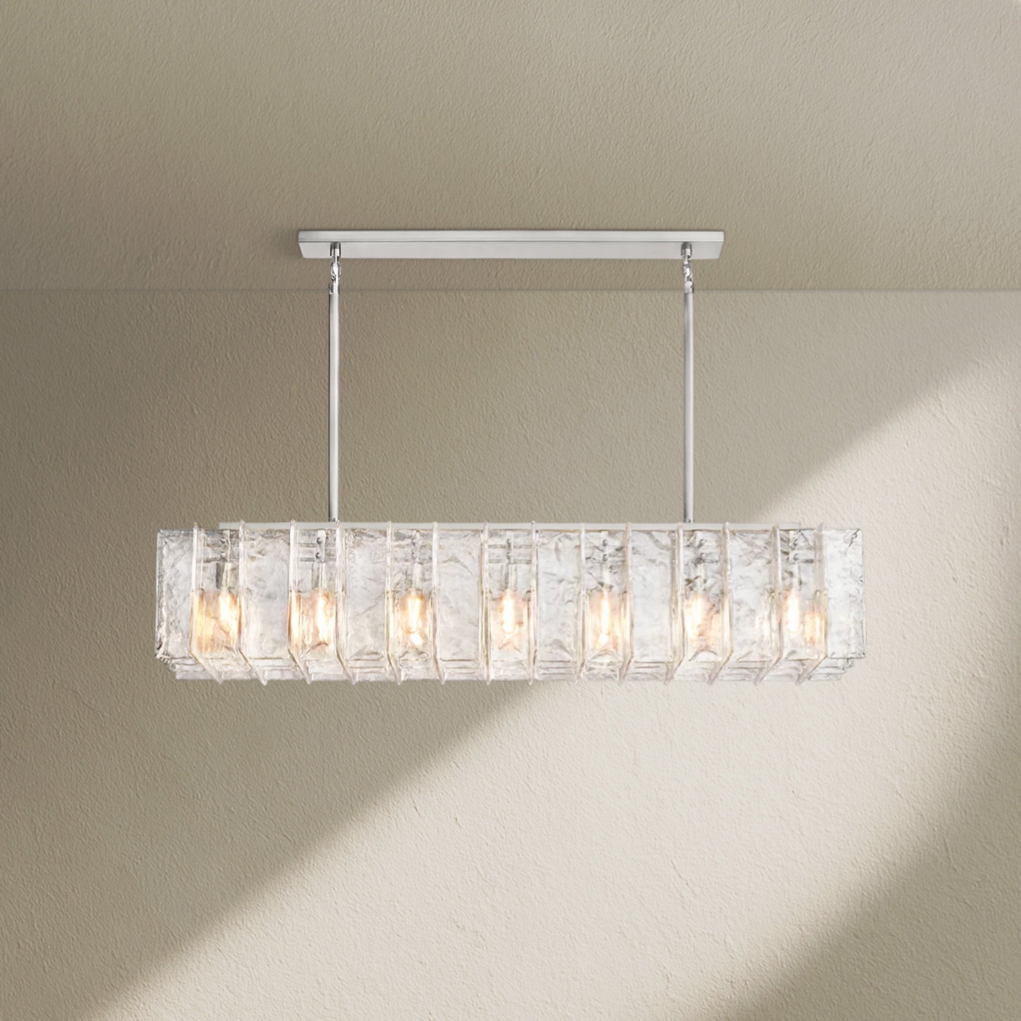 Lafz Clear Glass Rectangular Chandelier 49"67"