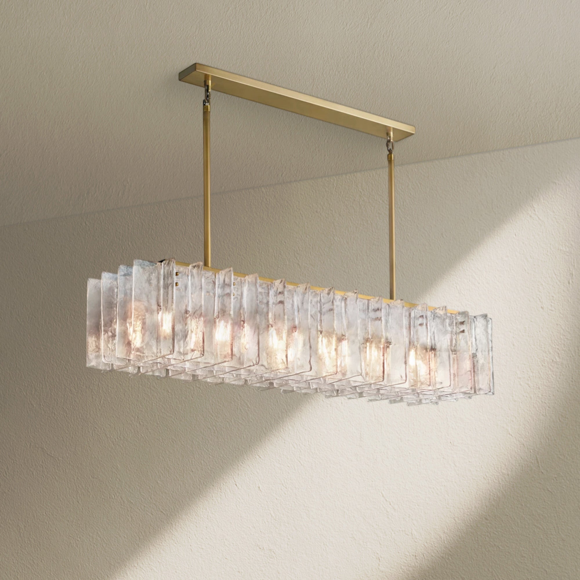 Lafz Clear Glass Rectangular Chandelier 49"67"