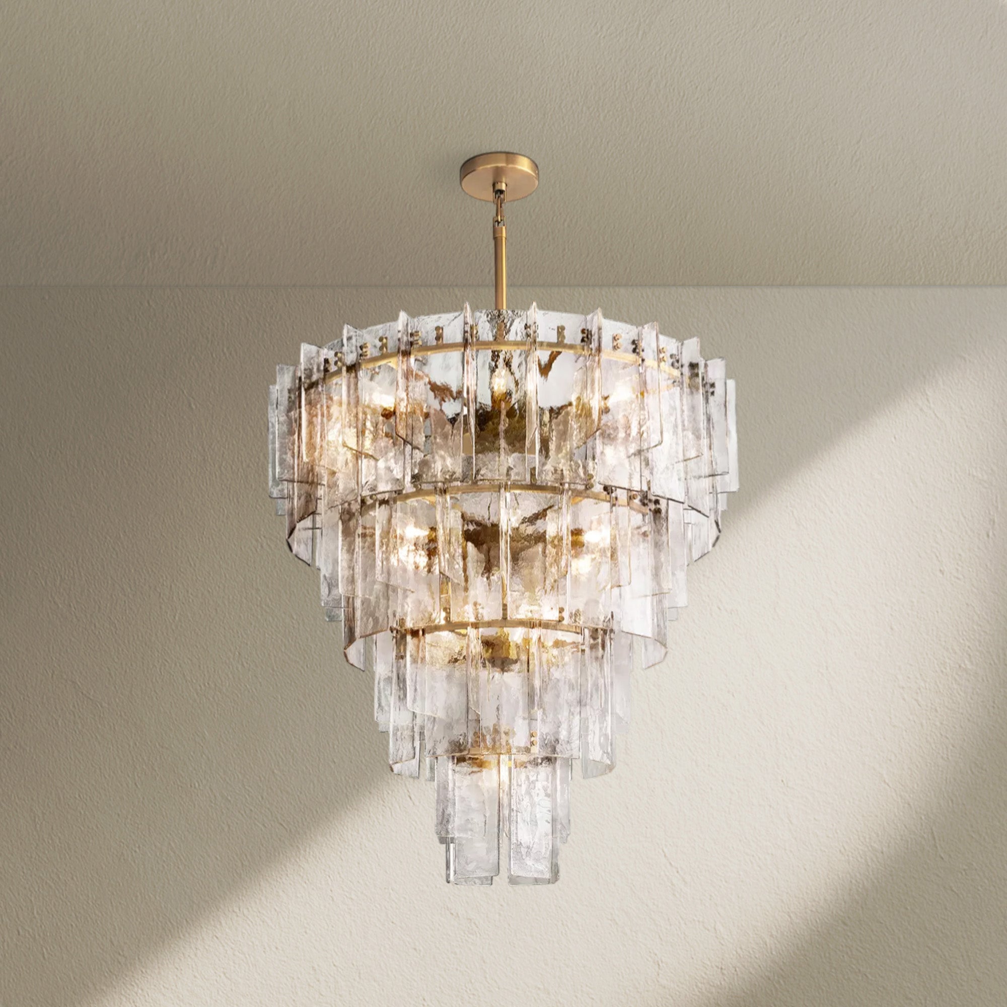 Lafz Clear Glass Tiered Round Chandelier 47"