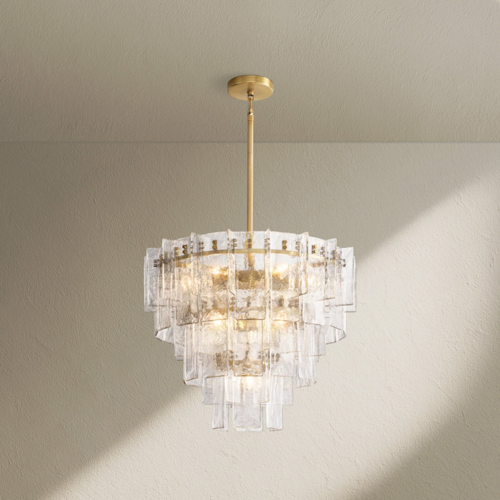 Lafz Clear Glass Tiered Round Chandelier 36"
