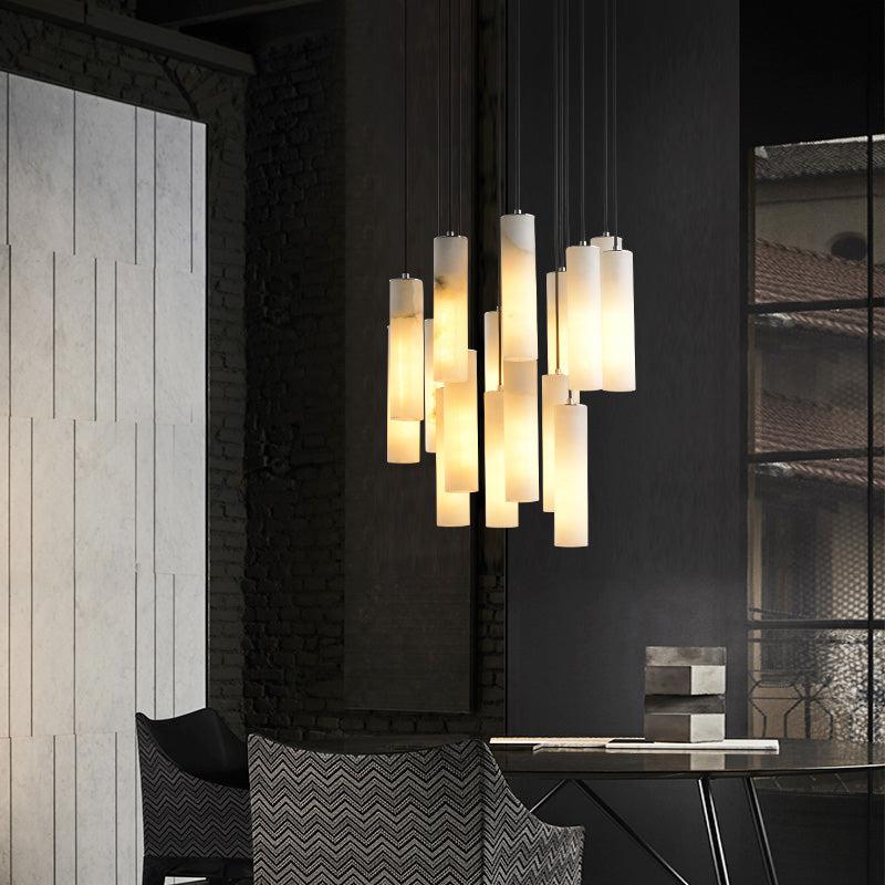Joyfuzzy Alabaster Modern Art Linear Chandeliers