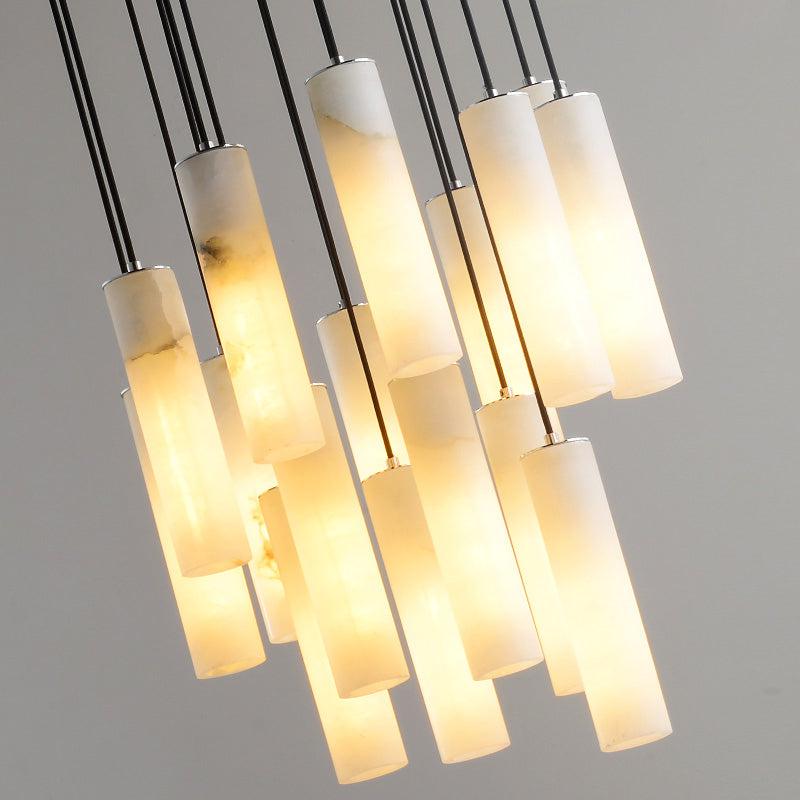 Joyfuzzy Alabaster Modern Art Linear Chandeliers