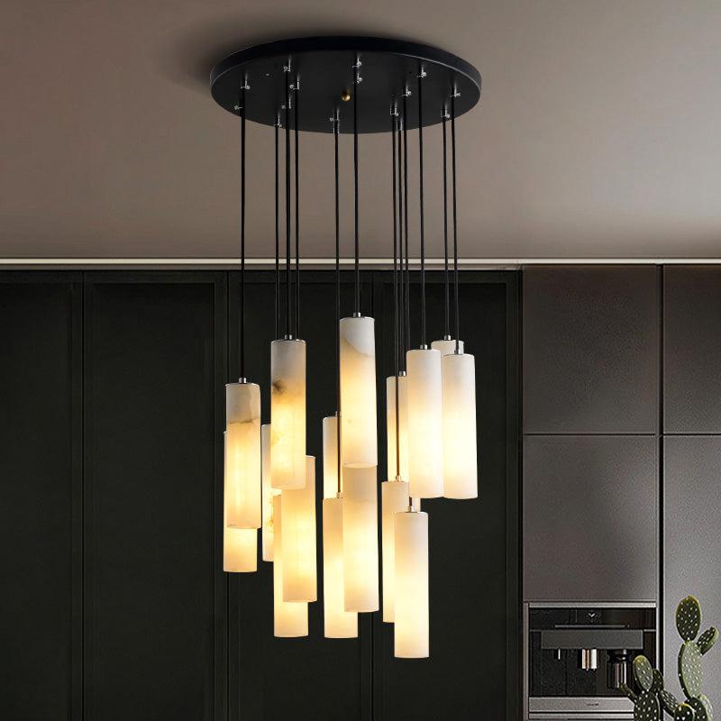 Joyfuzzy Alabaster Modern Art Linear Chandeliers