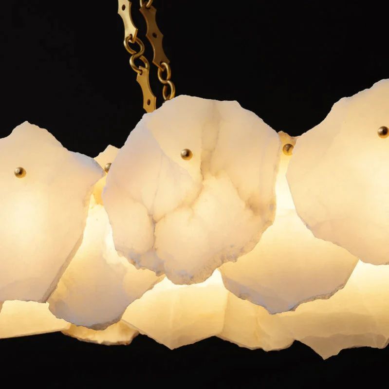 Joyfuzzy Alabaster OvalI Chandelier, Dining Room Chandelier
