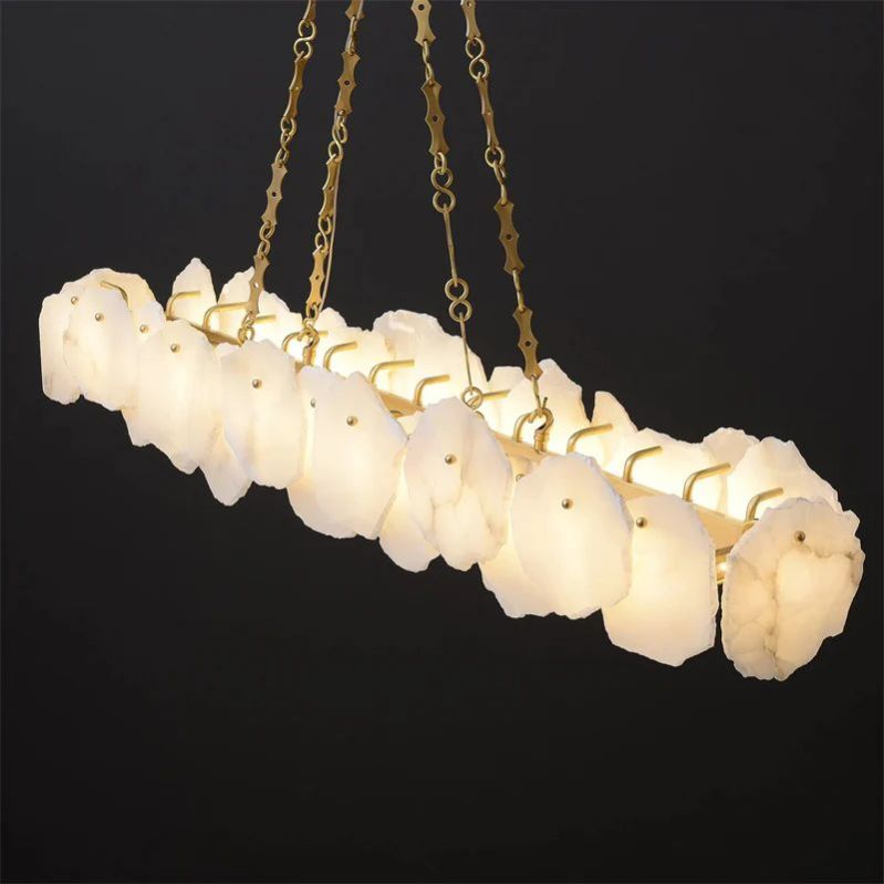Joyfuzzy Alabaster OvalI Chandelier, Dining Room Chandelier