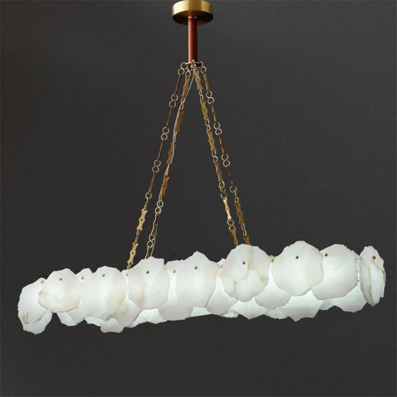 Joyfuzzy Alabaster OvalI Chandelier, Dining Room Chandelier