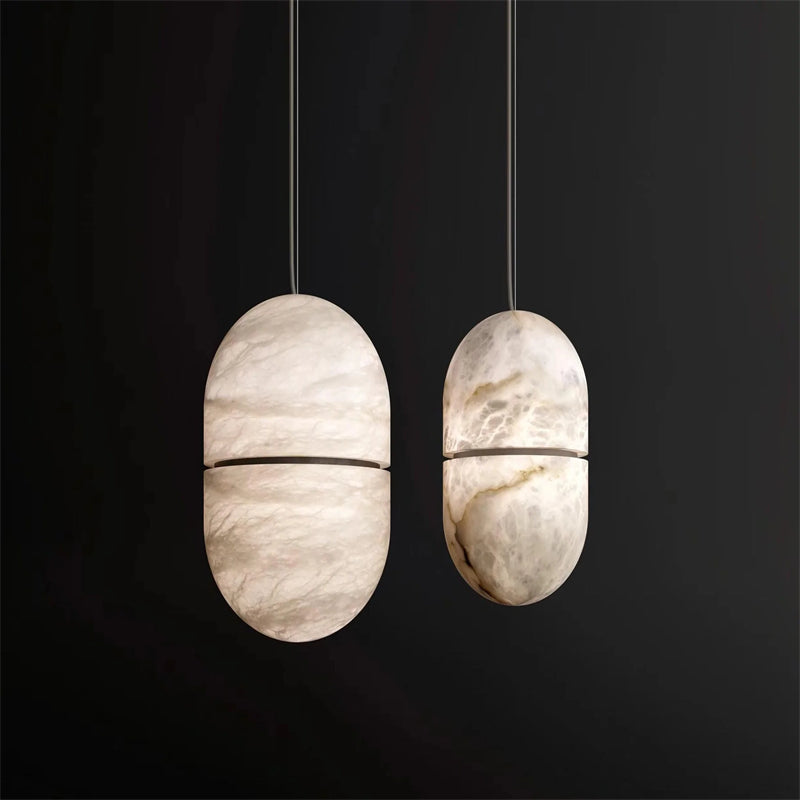 Joyfuzzy Alabaster Symmetry Pendant Light, Island Mini Pendant Light