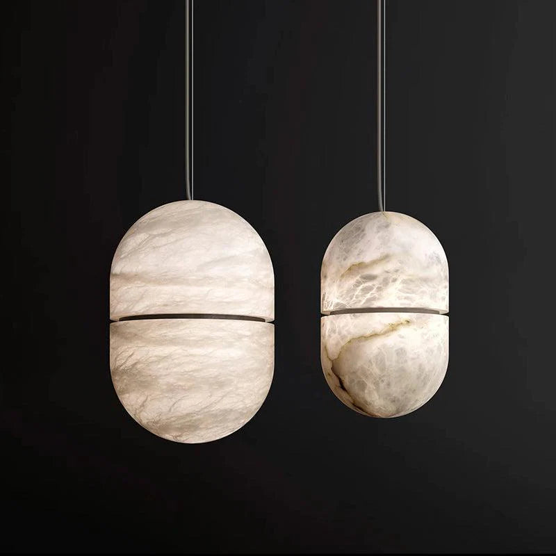 Joyfuzzy Alabaster Symmetry Pendant Light, Island Mini Pendant Light