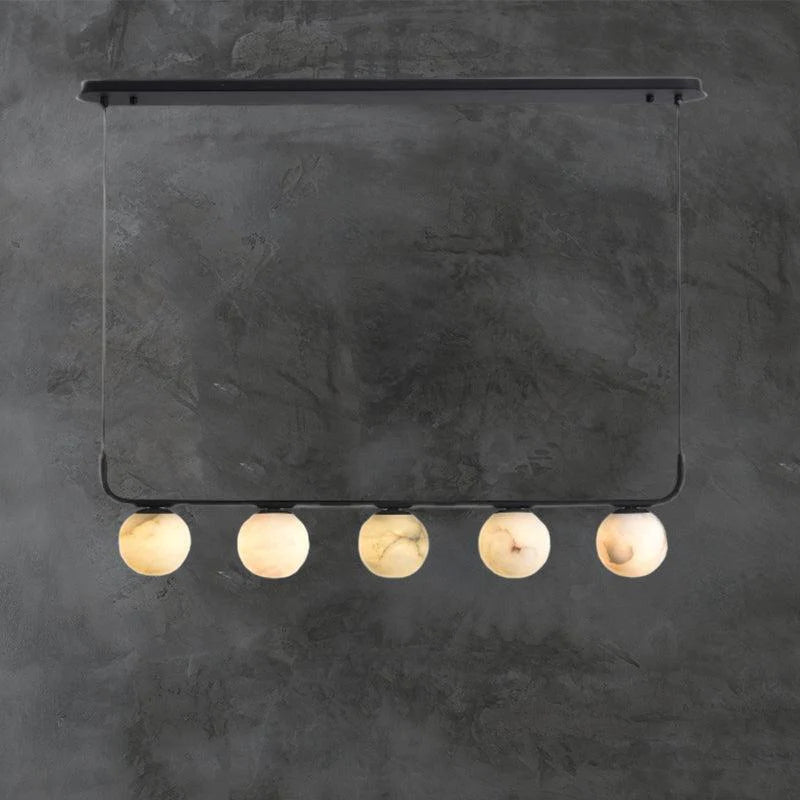 Joyfuzzy Amaris Alabaster Global Kitchen Island Pendant 5 Lights