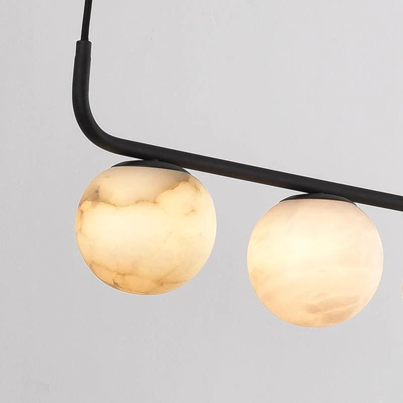 Joyfuzzy Amaris Alabaster Global Kitchen Island Pendant 5 Lights