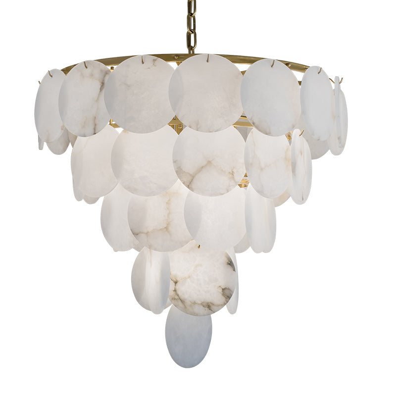 Joyfuzzy Aurora Round Chandelier Alabaster for Living Room Dining Table