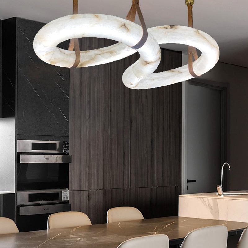 Joyfuzzy Beverly Designer Contemporary Alabaster Chandelier for Living Room