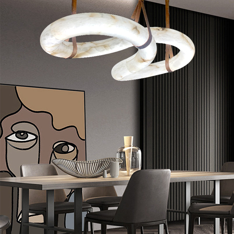 Joyfuzzy Beverly Designer Contemporary Alabaster Chandelier for Living Room