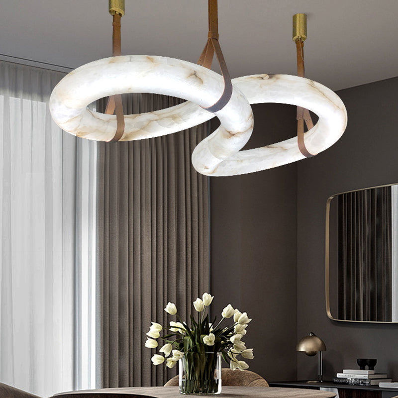 Joyfuzzy Beverly Designer Contemporary Alabaster Chandelier for Living Room