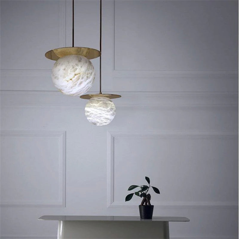 Joyfuzzy Boris Spanish Alabaster Bedside Pendant