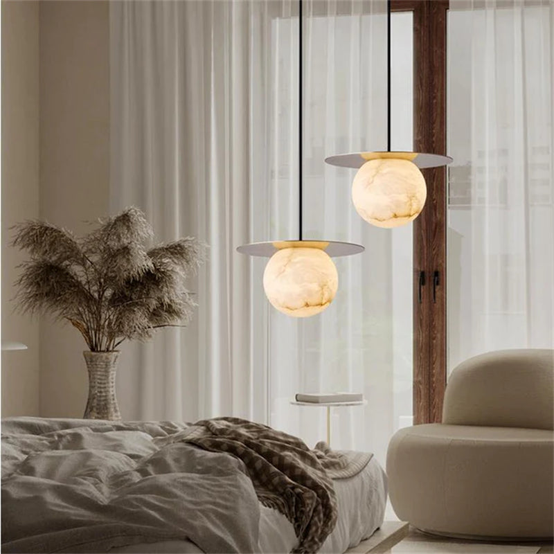Joyfuzzy Boris Spanish Alabaster Bedside Pendant