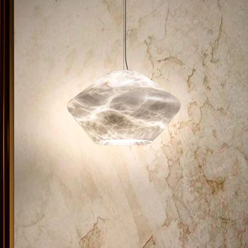 Joyfuzzy Finlay Alabaster Pendant Light, Kitchen Island Pendant Light