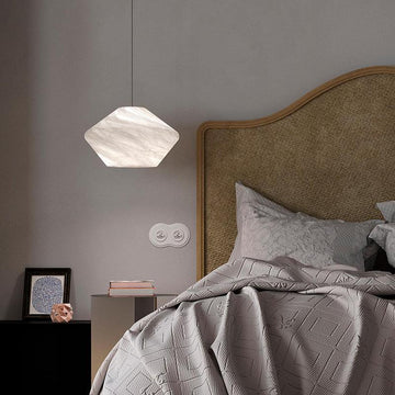 Joyfuzzy Finlay Alabaster Pendant Light, Kitchen Island Pendant Light