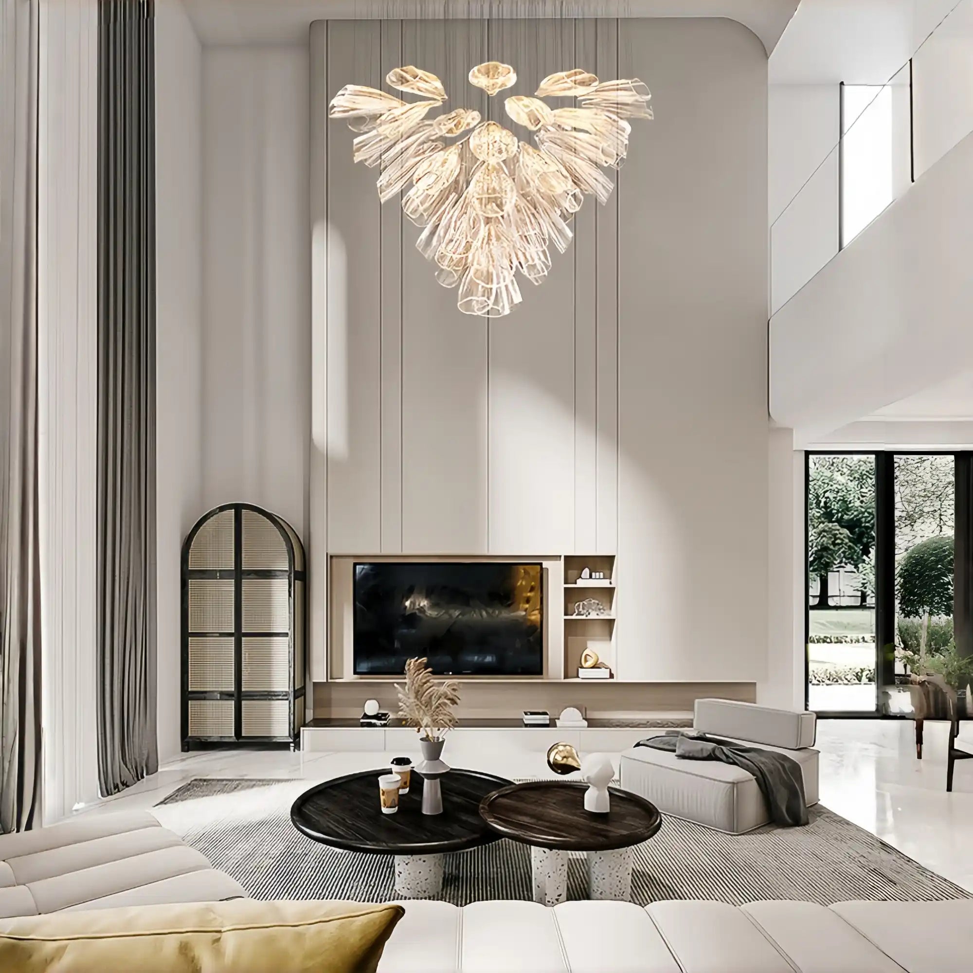 Joyfuzzy Flower Glass Foyer Chandelier