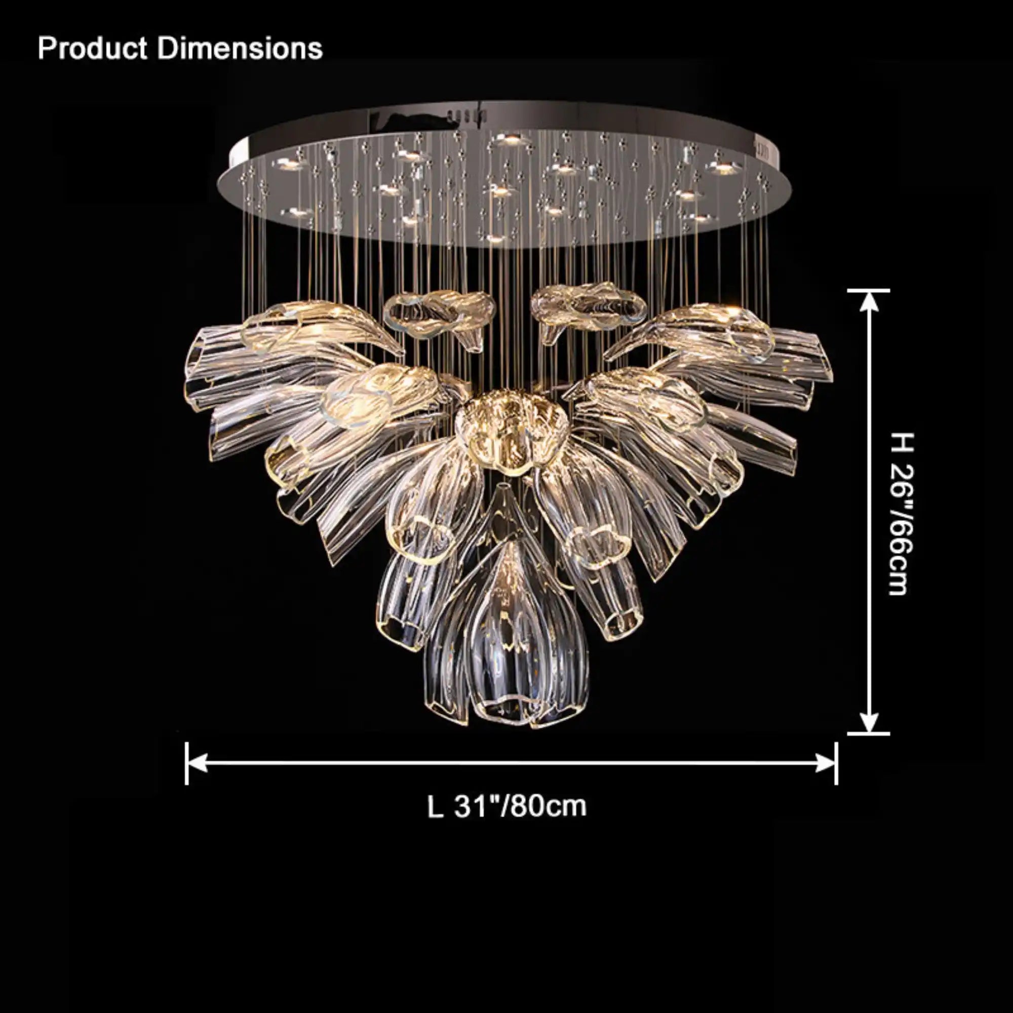 Joyfuzzy Flower Glass Foyer Chandelier