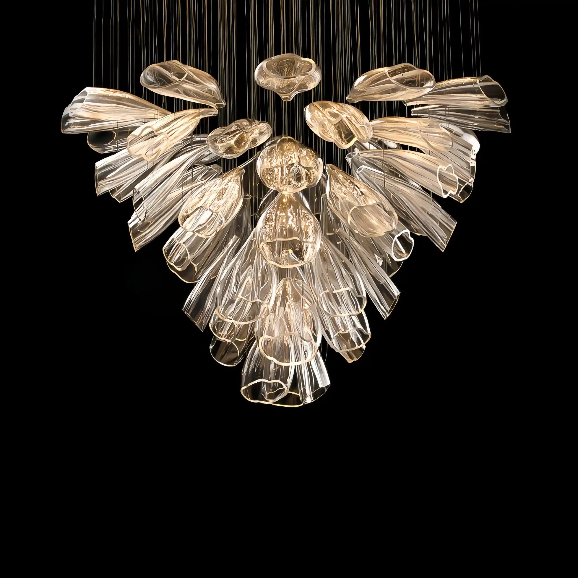 Joyfuzzy Flower Glass Foyer Chandelier