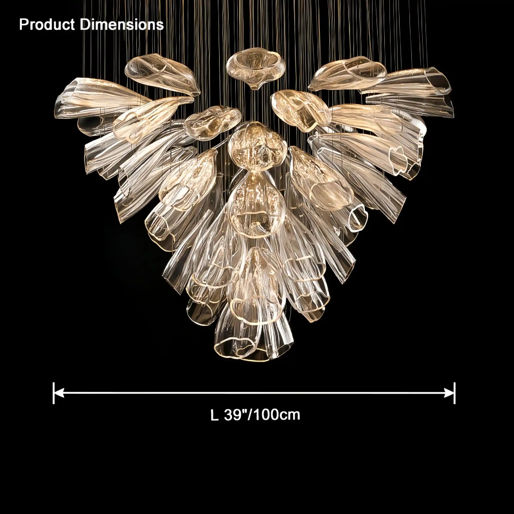 Joyfuzzy Flower Glass Foyer Chandelier