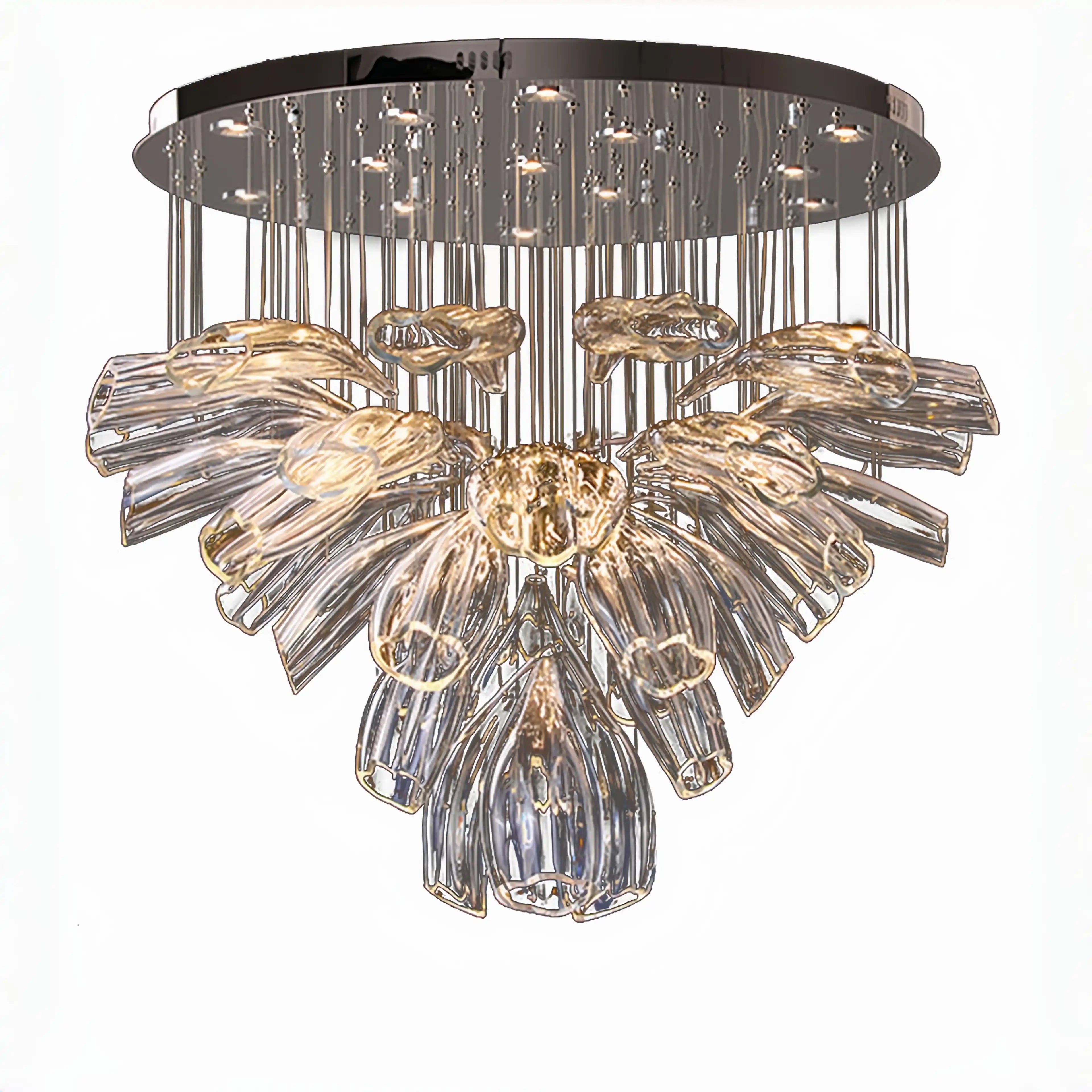 Joyfuzzy Flower Glass Foyer Chandelier